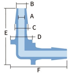 Conector em Cotovelo para tubo com anti-deslize, de Ø1.60 a Ø11.8