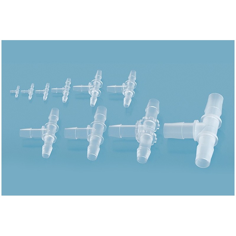 T-connector for pipe with anti-slip feature, from Ø1.82 to Ø12.7