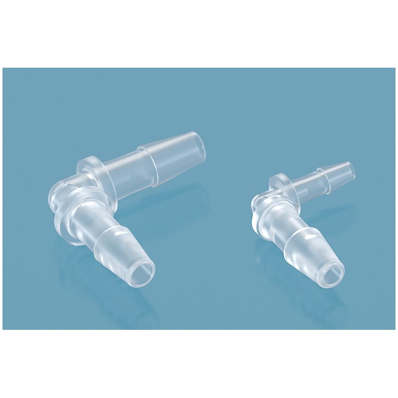 Elbow connector for pipe with anti-slip feature, from Ø1.60 to Ø11.8