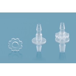 Barbed Bulkhead Union for pipe with anti-slip feature, from Ø1.6 to Ø8.7